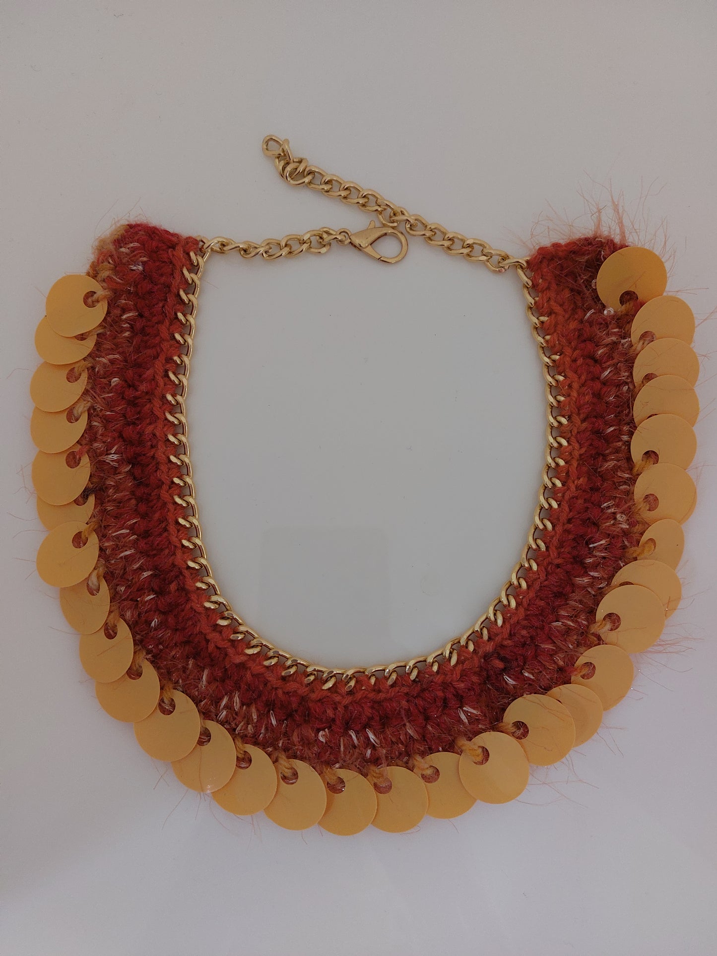 Collana lana giallo