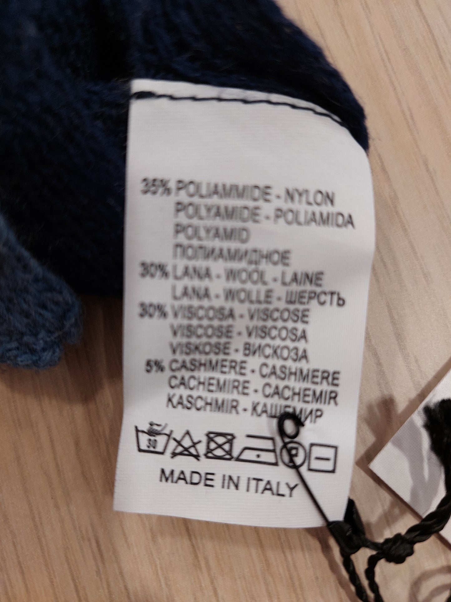 STOLA MISTO LANA /CACHEMIRE toni del blu jean MADE IN ITALY