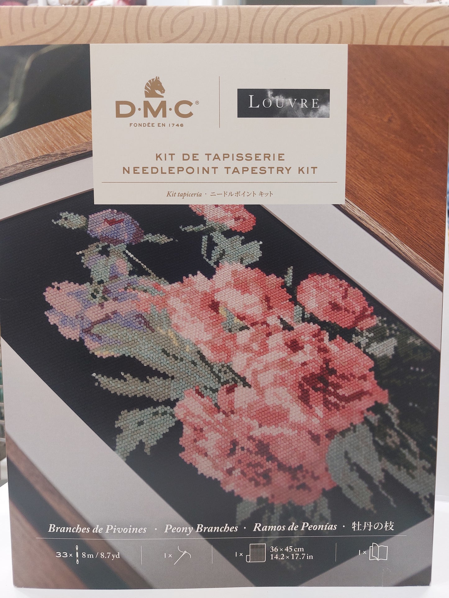 KIT DE TAPISSERIE NEEDLEPOINT TAPESTRY KIT LOUVRE Peony Branches