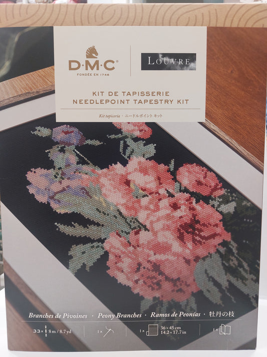 KIT DE TAPISSERIE NEEDLEPOINT TAPESTRY KIT LOUVRE Peony Branches