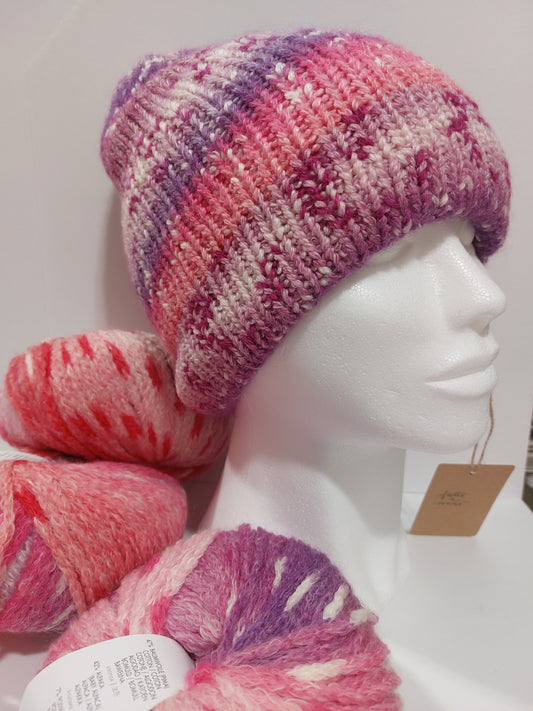 Cappello doppio  realizzato con 2 gomitoli di lana