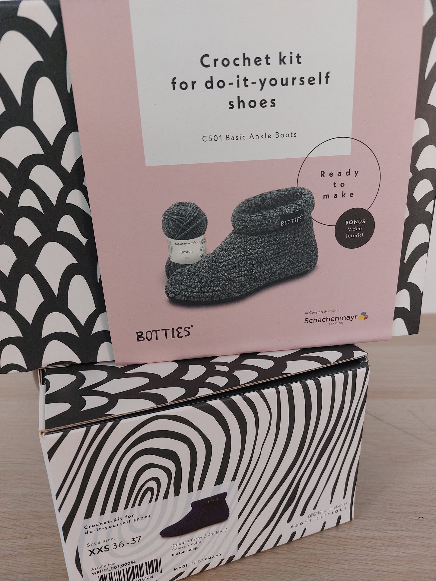 CROCHET KIT SHOES XXS 36/37 LIGHT GREY scontatissimo