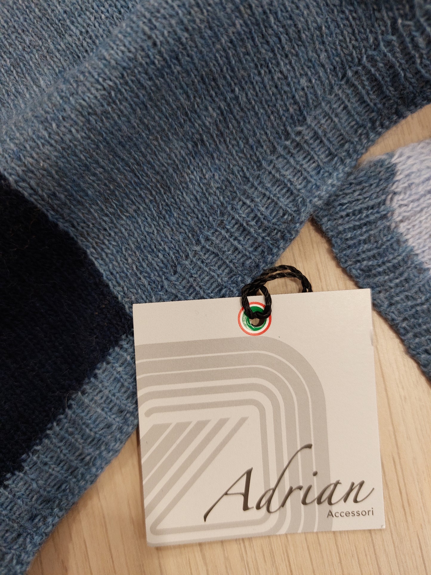 STOLA MISTO LANA /CACHEMIRE toni del blu jean MADE IN ITALY