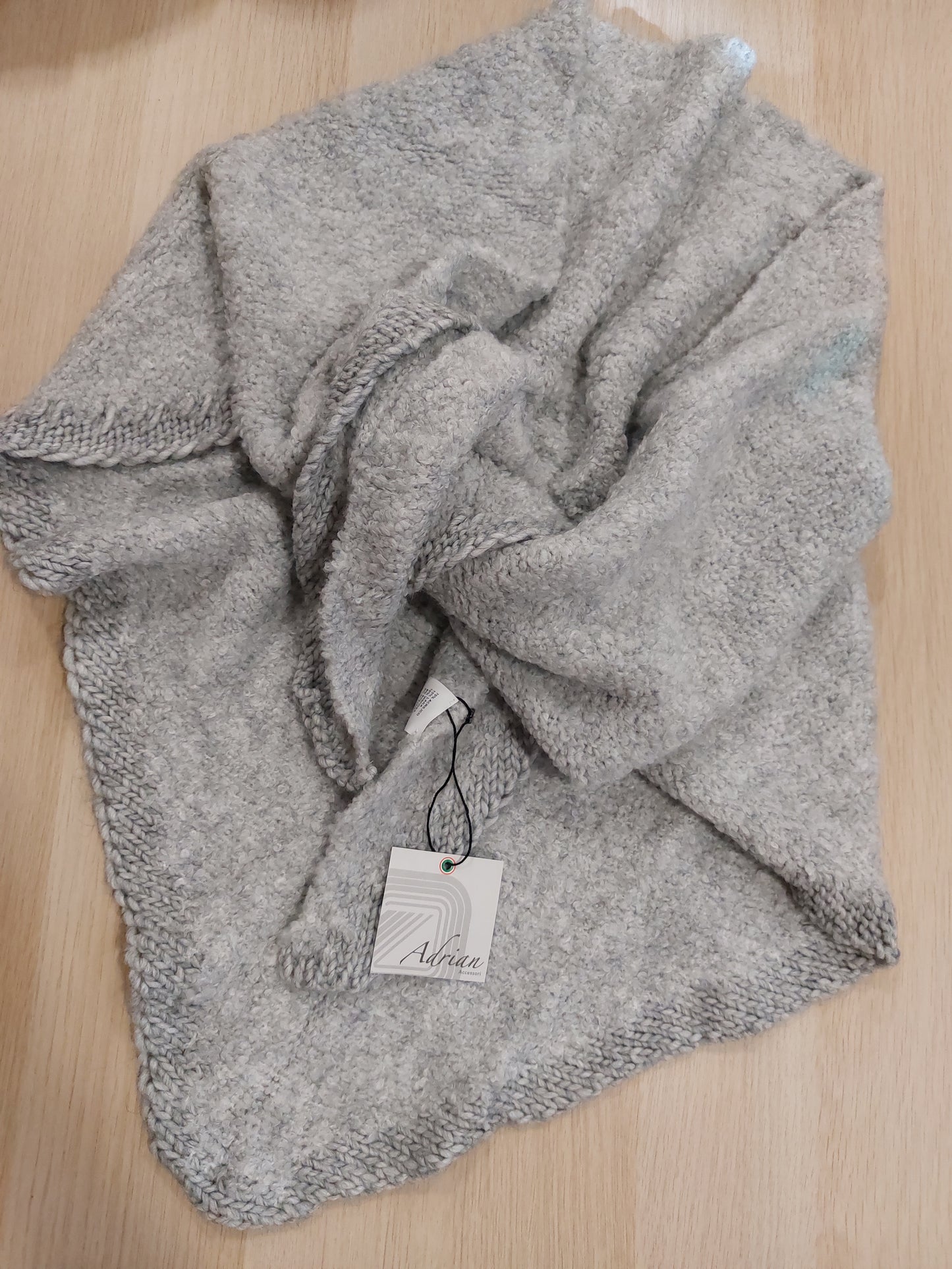 Scialle made in italy grigio misto lana alpaca