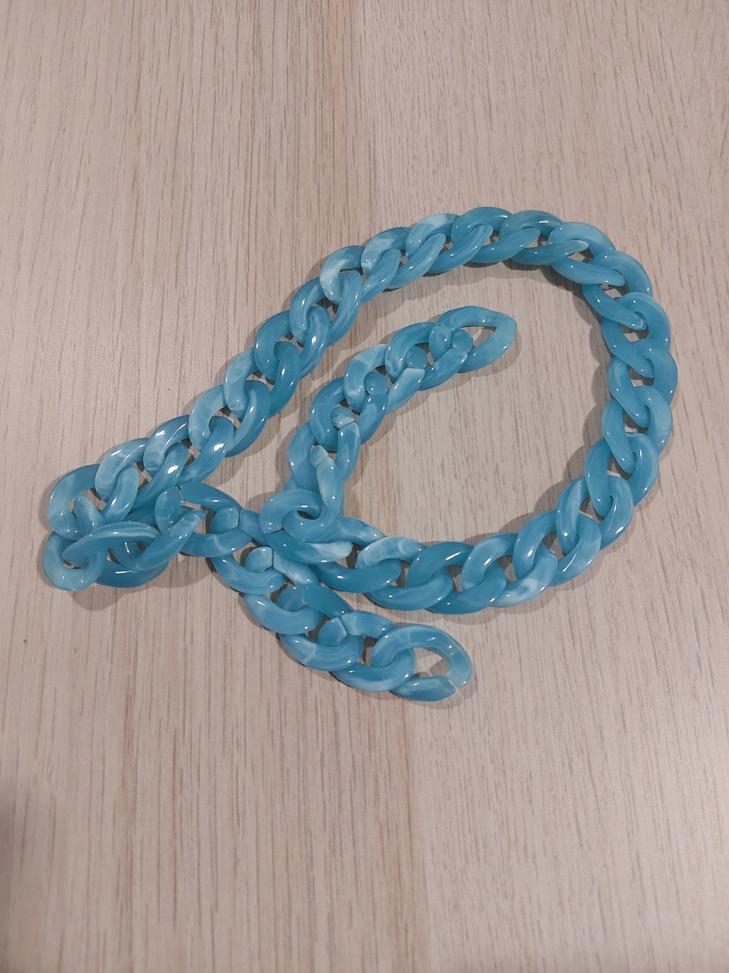 Catena lucida celeste 22mm 50cm