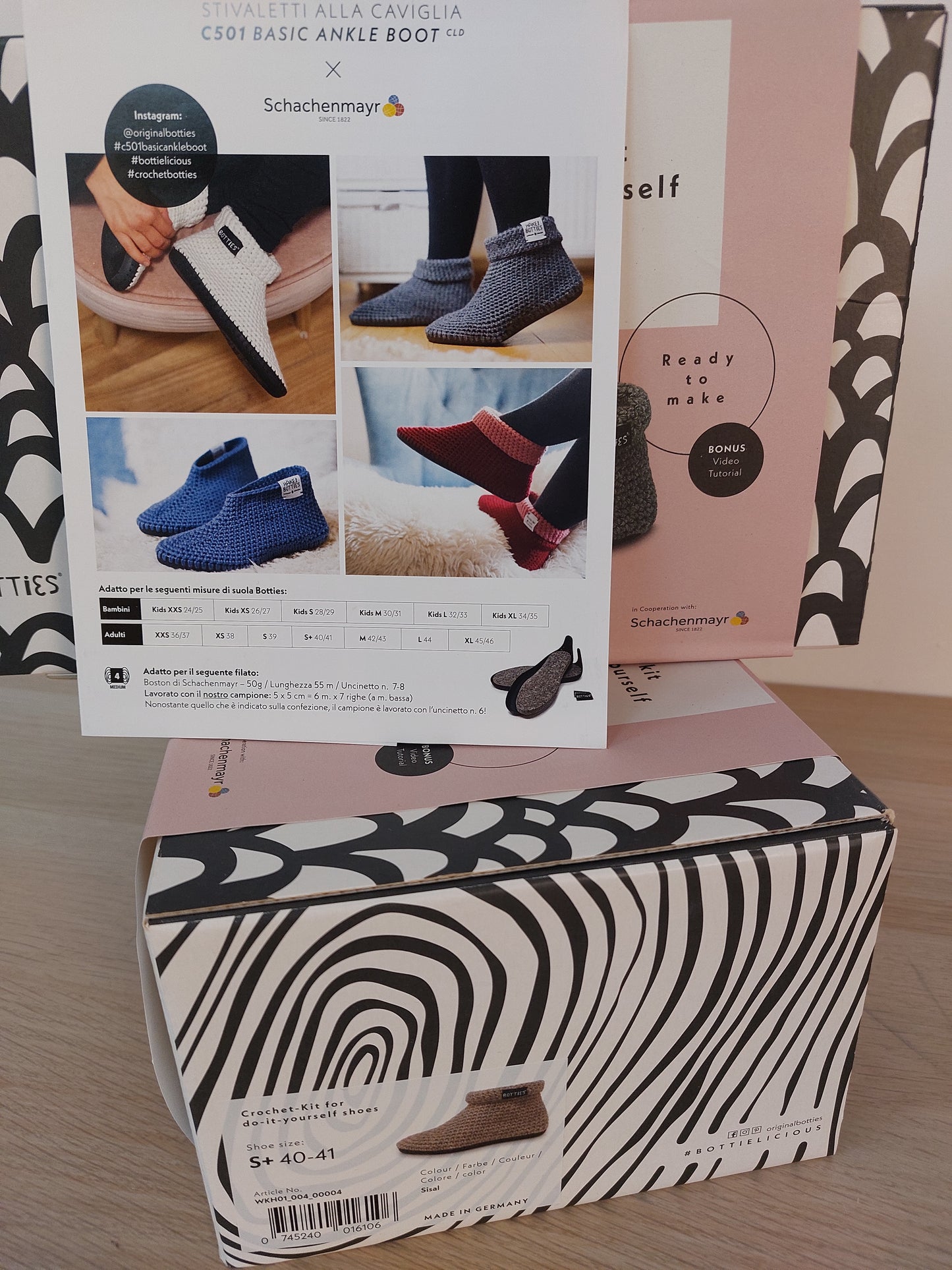 CROCHET KIT SHOES S+40/41 col sisal scontatissimo