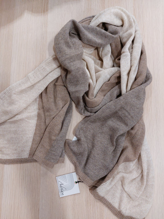 STOLA MISTO LANA /CACHEMIRE toni del beige MADE IN ITALY