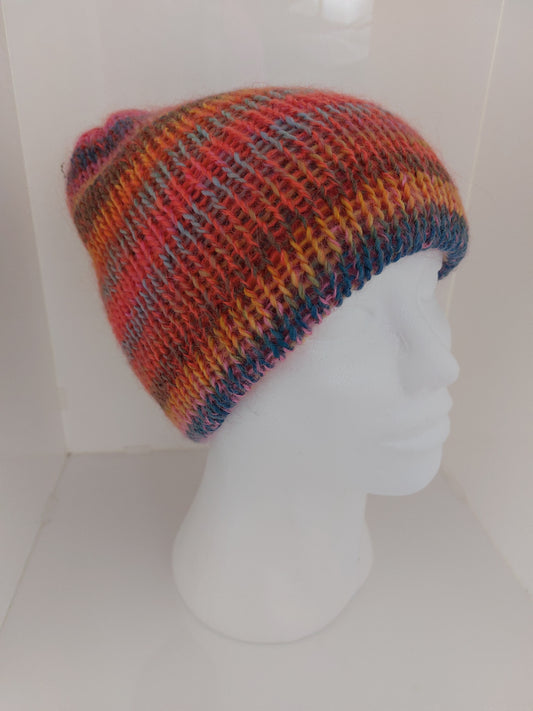 Cappello  mohair e lana fatto a mano