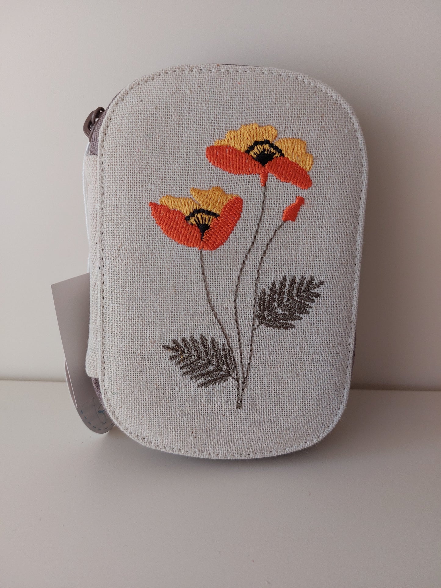 Astuccio viaggio con ricamo papavero