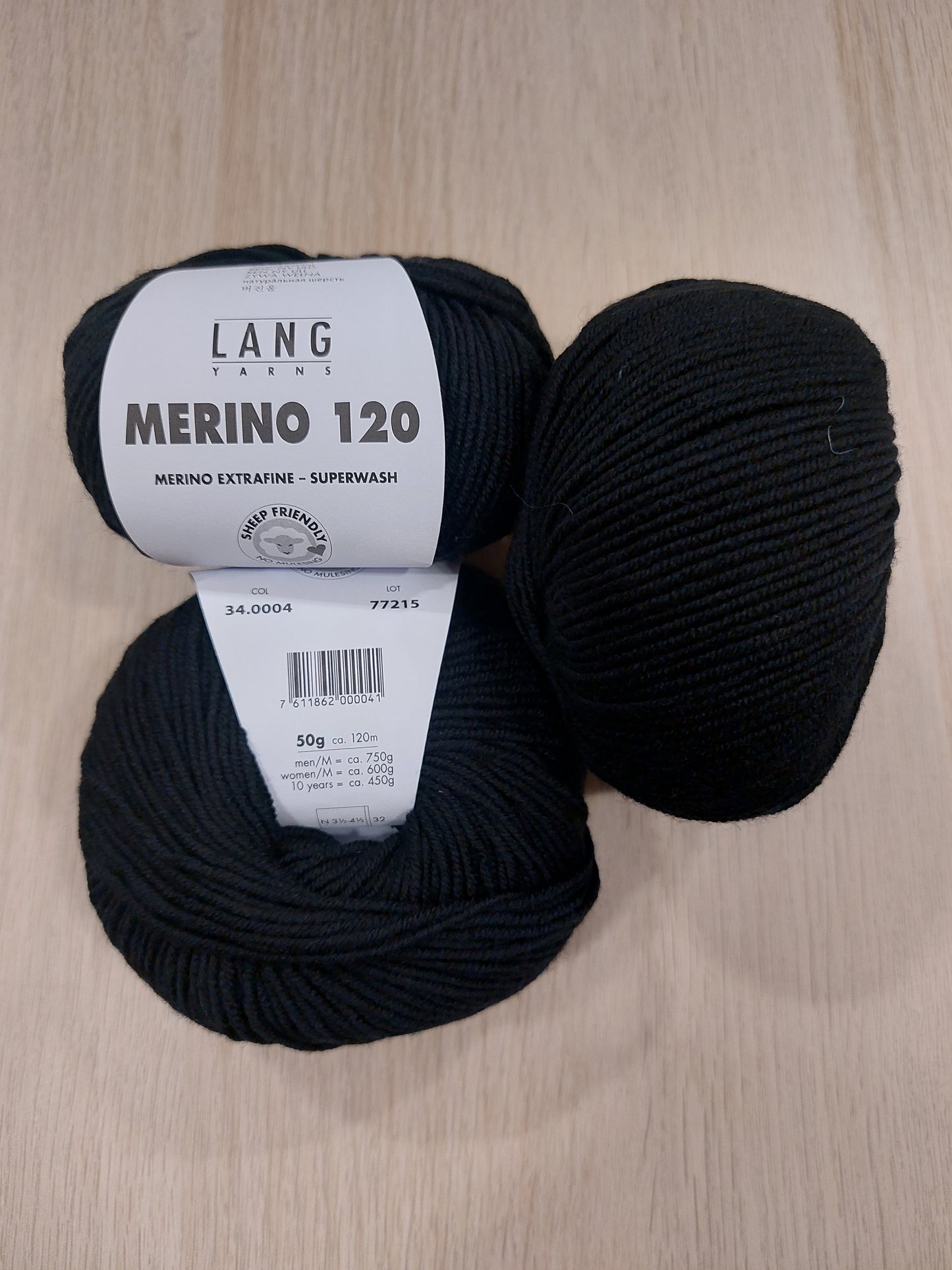 LANG MERINO 120 col 0004 nero